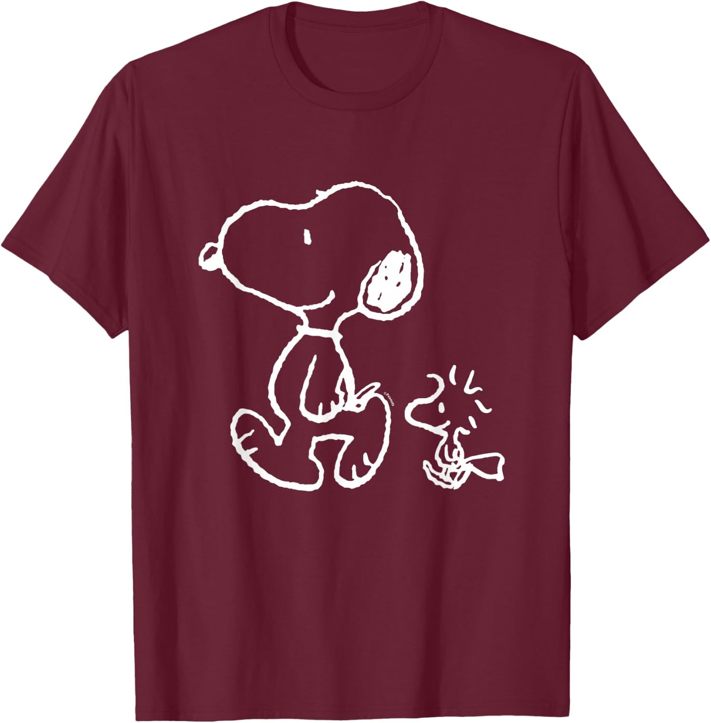 Peanuts Snoopy Woody Walk , black T-Shirt - T-Shirt | Maroon
