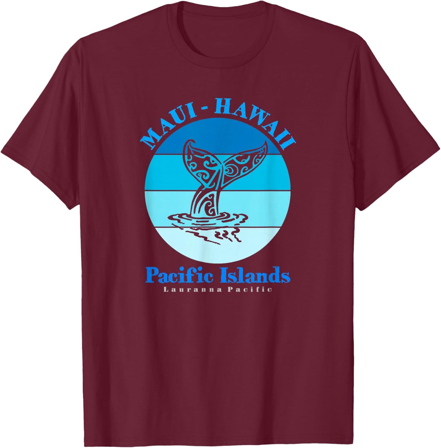 Maui Hawaii Ocean Whale Tail T-Shirt - T-Shirt | Maroon