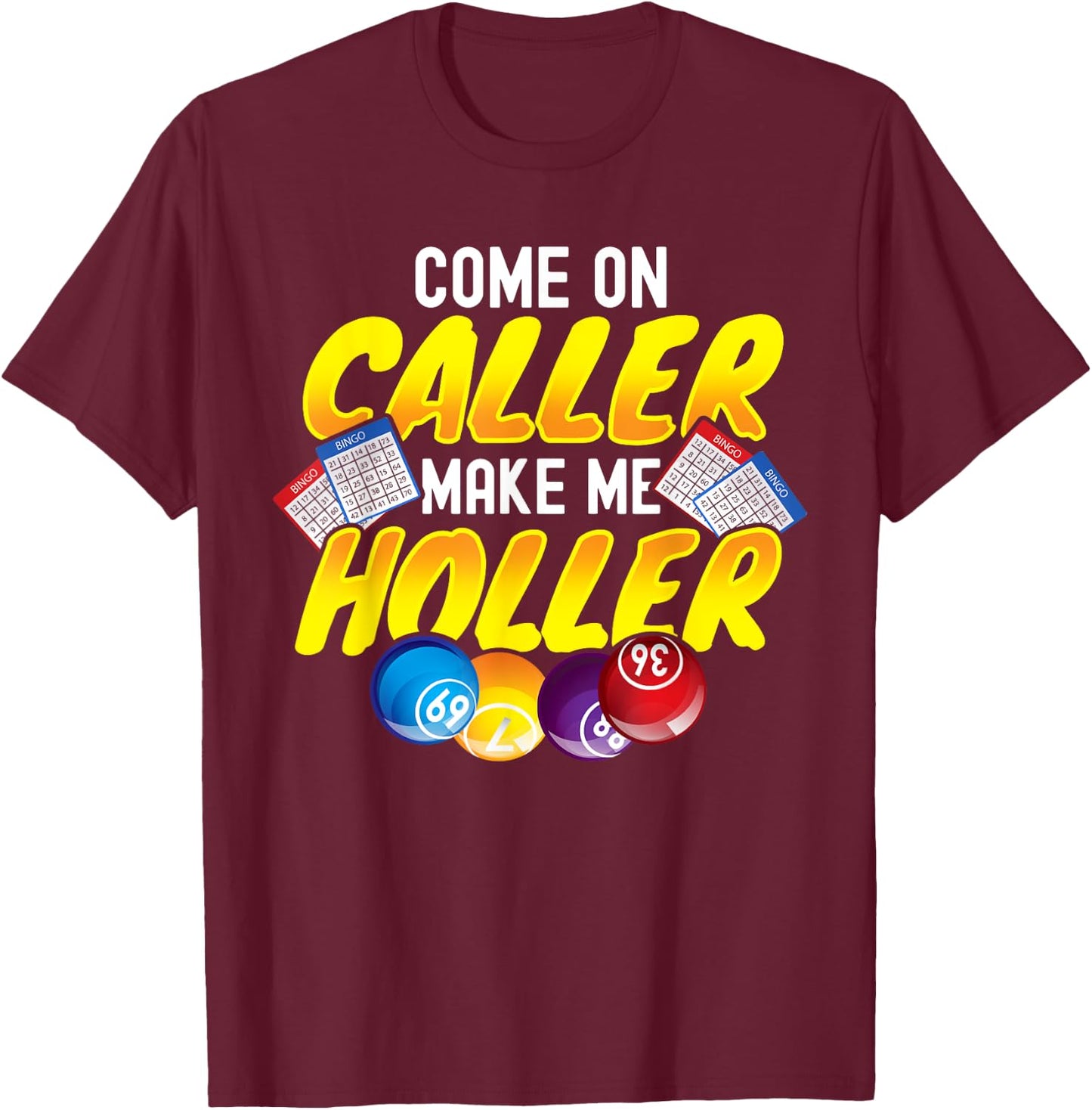 Bingo Lottery Game Lucky Players T-Shirt - T-Shirt | Maroon