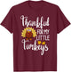 Teachers Thanksgiving Thankful For My Little Turkeys T-Shirt - T-Shirt | Maroon