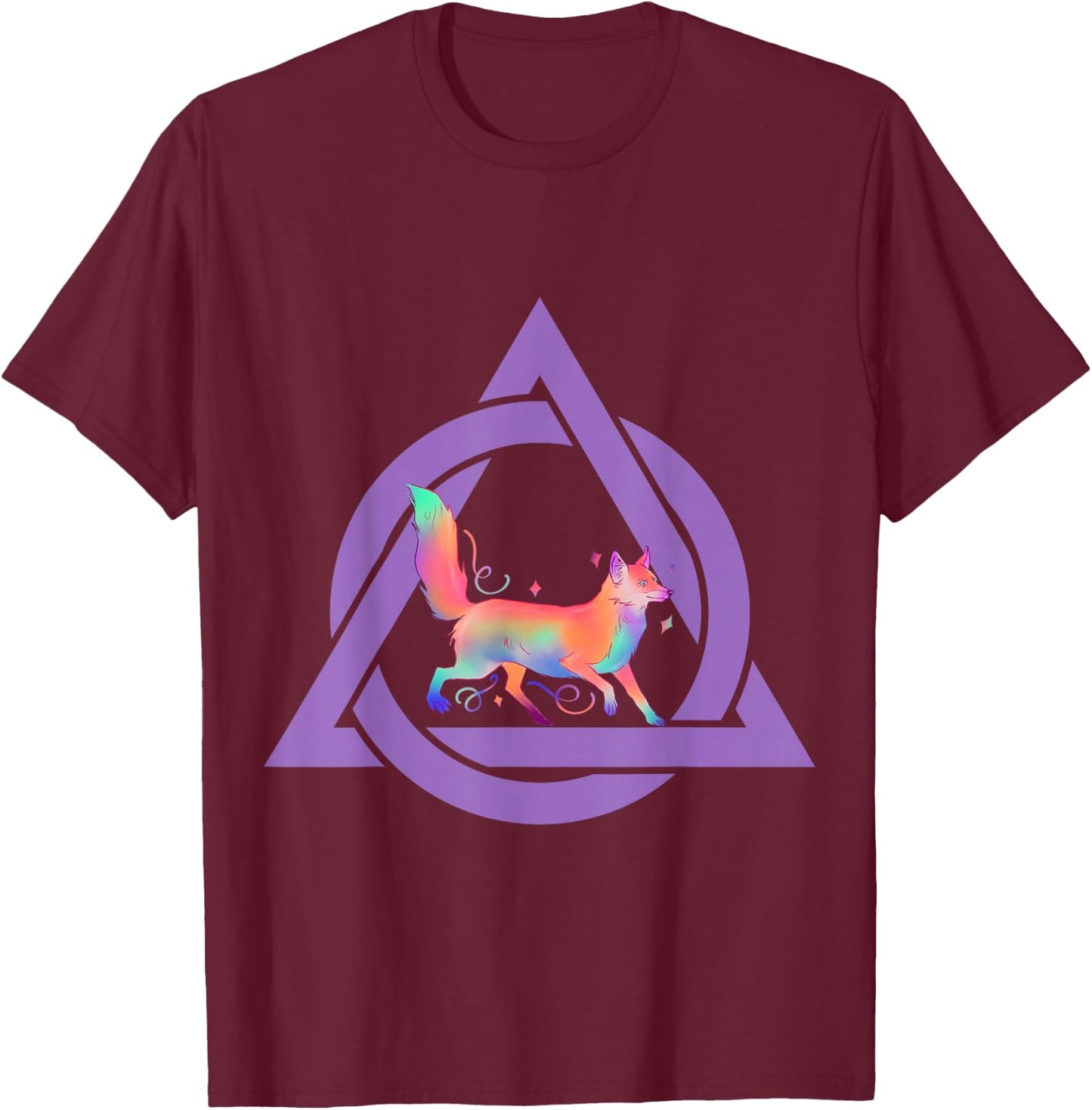 Therian Wear Delta Fox , Black, S T-Shirt - T-Shirt | Maroon