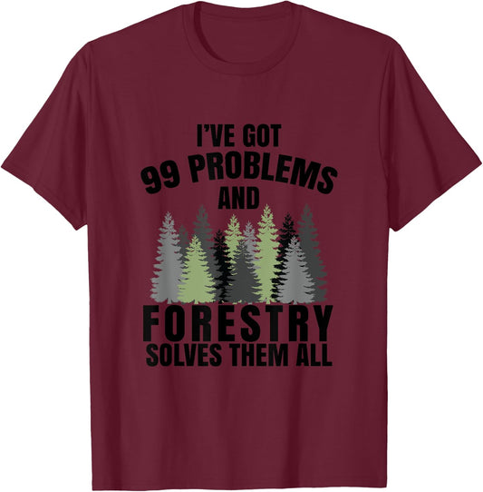 Funny Camping Forestry Gift T-Shirt - T-Shirt | Maroon