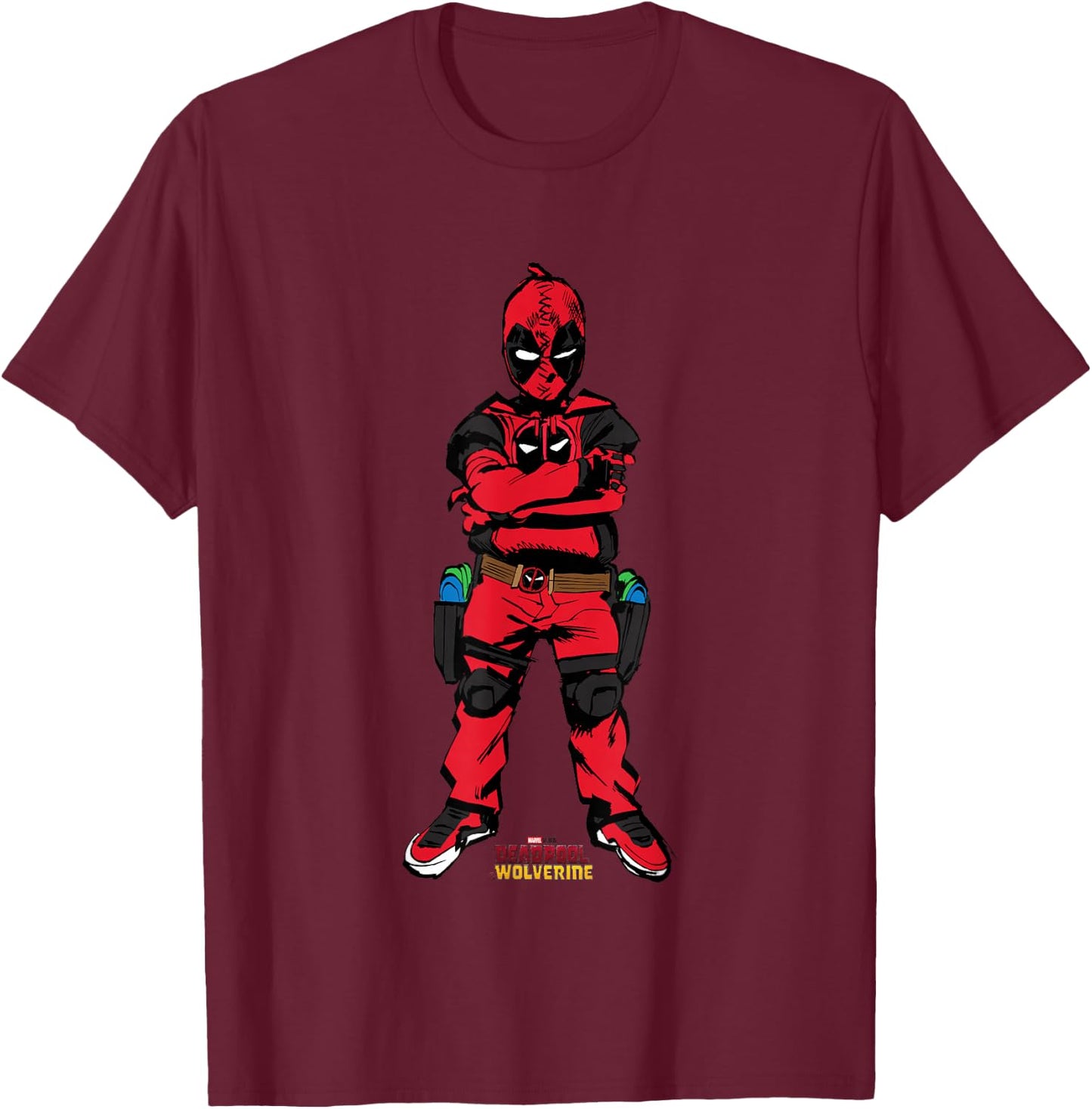 Marvel Deadpool & Wolverine Kidpool Full Body Shot T-Shirt - T-Shirt | Maroon
