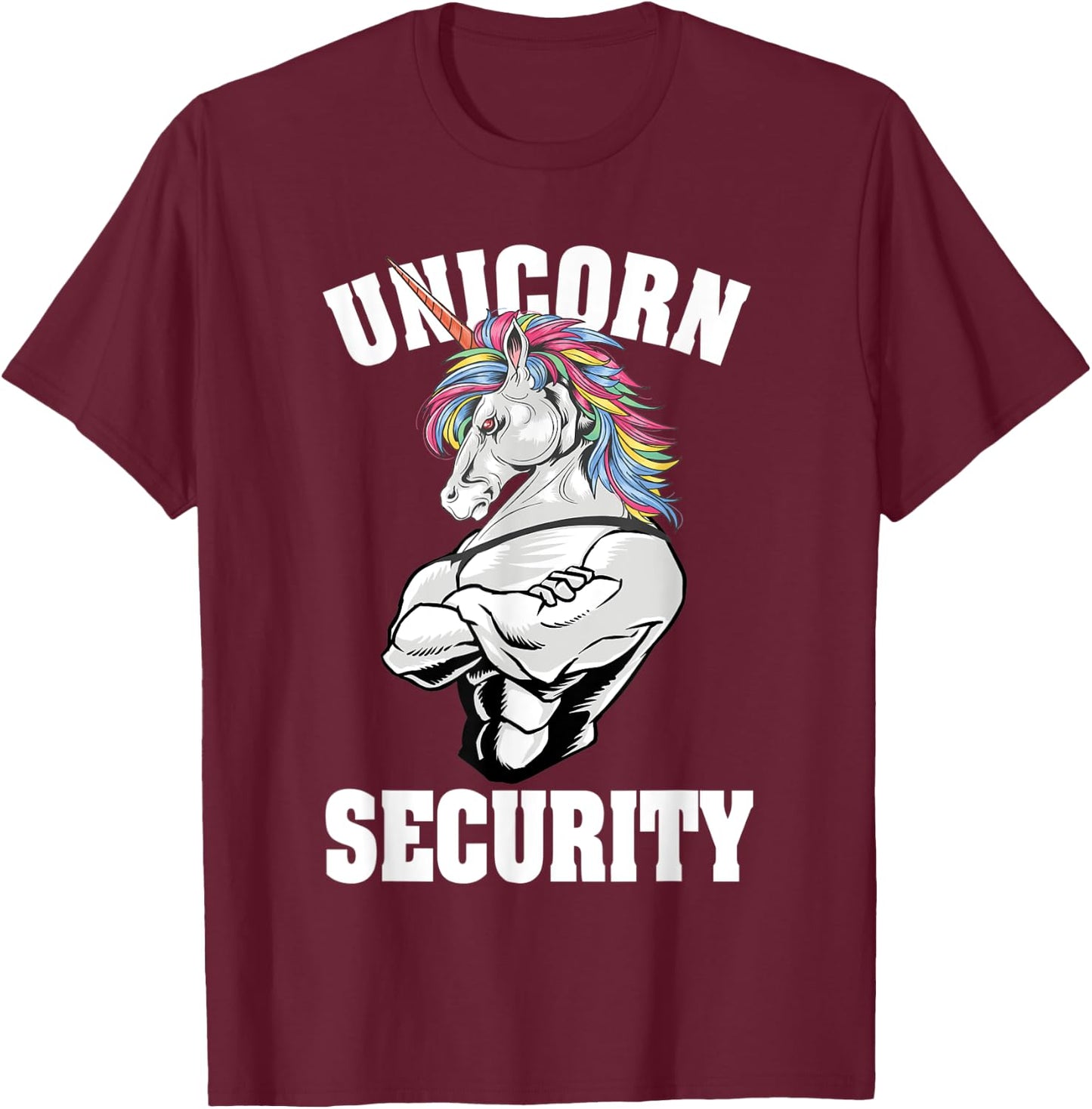 Unicorn Security Funny Costume Police Men Women Kids T-Shirt - T-Shirt | Maroon