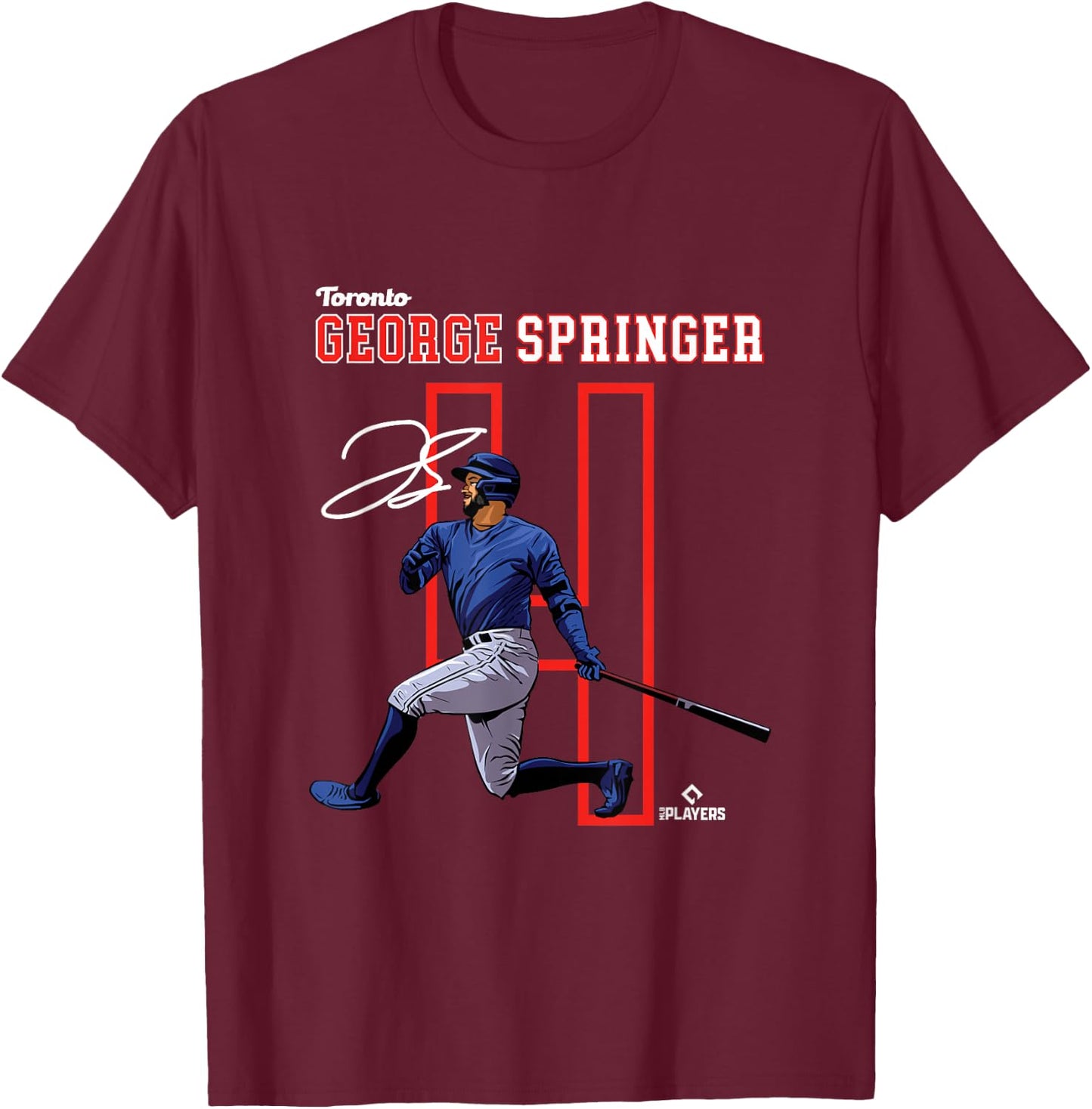 George Springer | Toronto Baseball Players | MLBGSR3004 T-Shirt - T-Shirt | Maroon