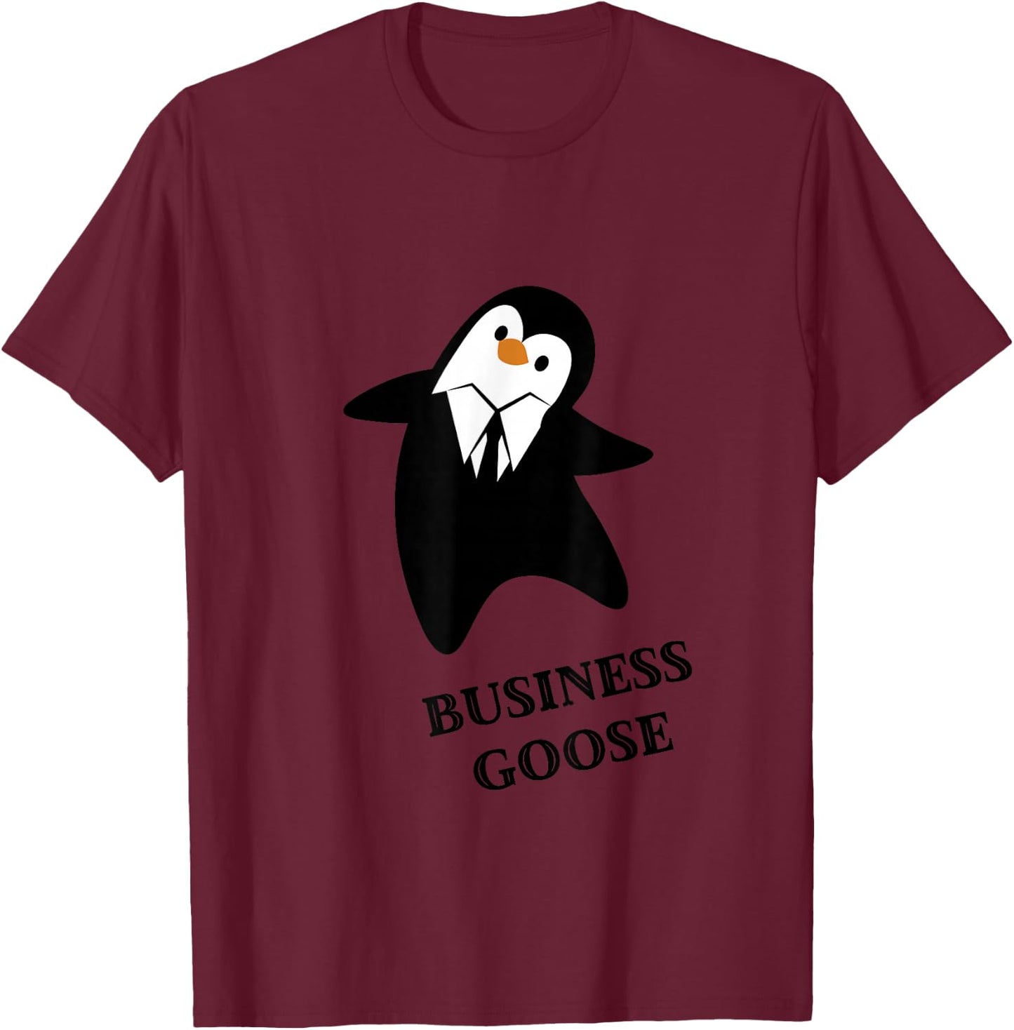Business Goose Penguin in Tuxedo T-Shirt - T-Shirt | Maroon