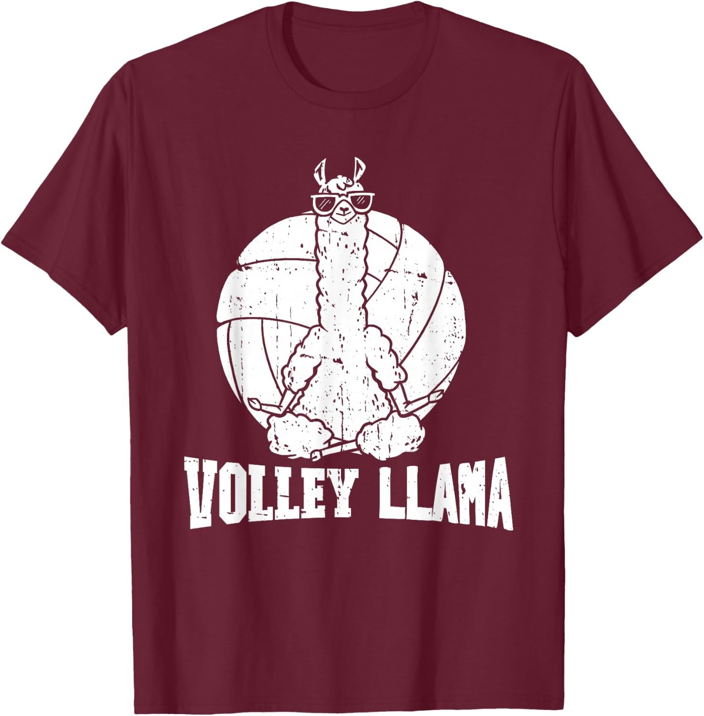 Volley Llama T-Shirt - T-Shirt | Maroon