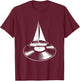 Funny Sailboat Vinyl Record Music Lover Sailing T-Shirt - T-Shirt | Maroon