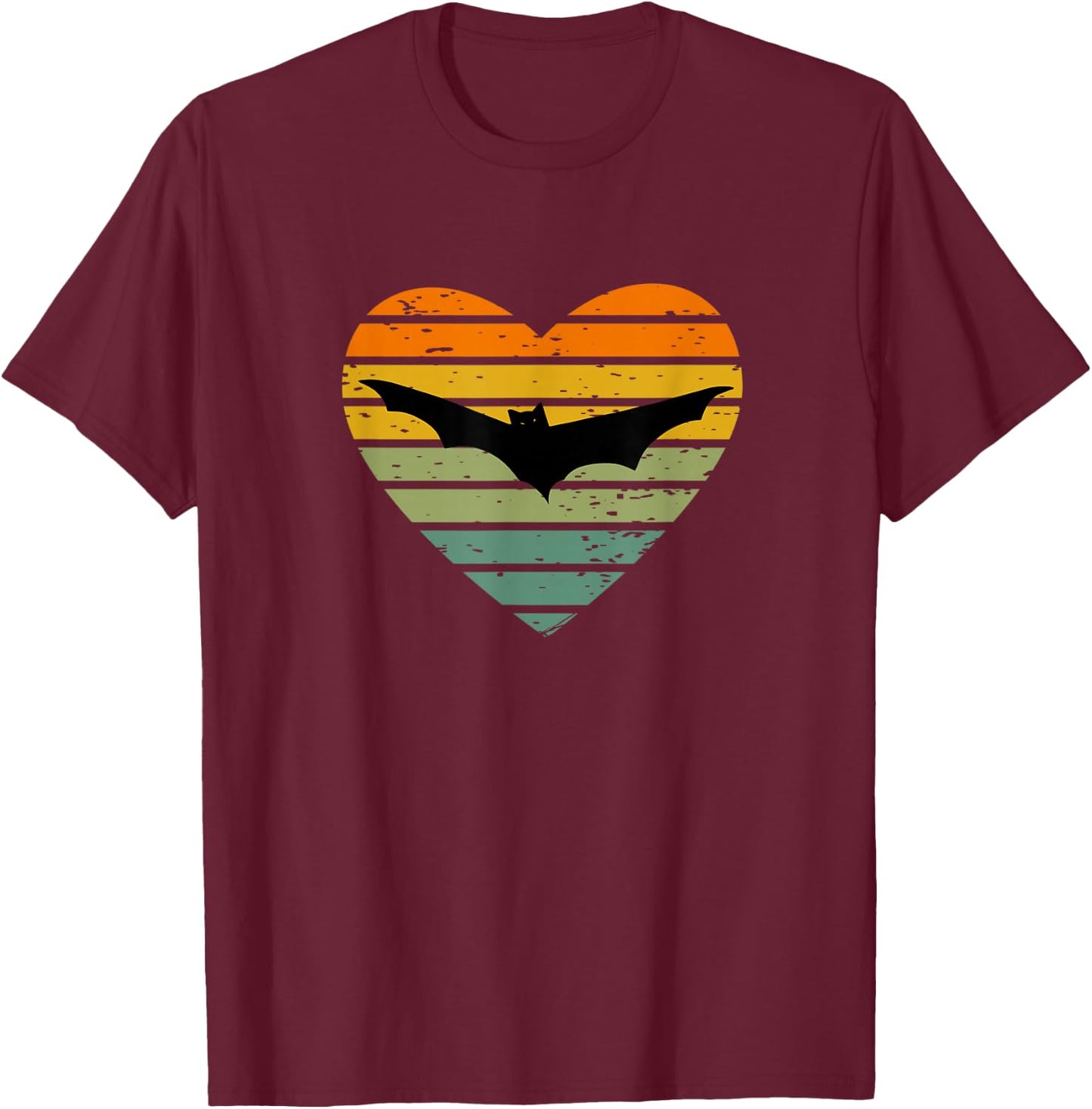 Ich Liebe Fledermaus Fan Retro Vintage nachtaktiv Flughund T-Shirt - T-Shirt | Maroon