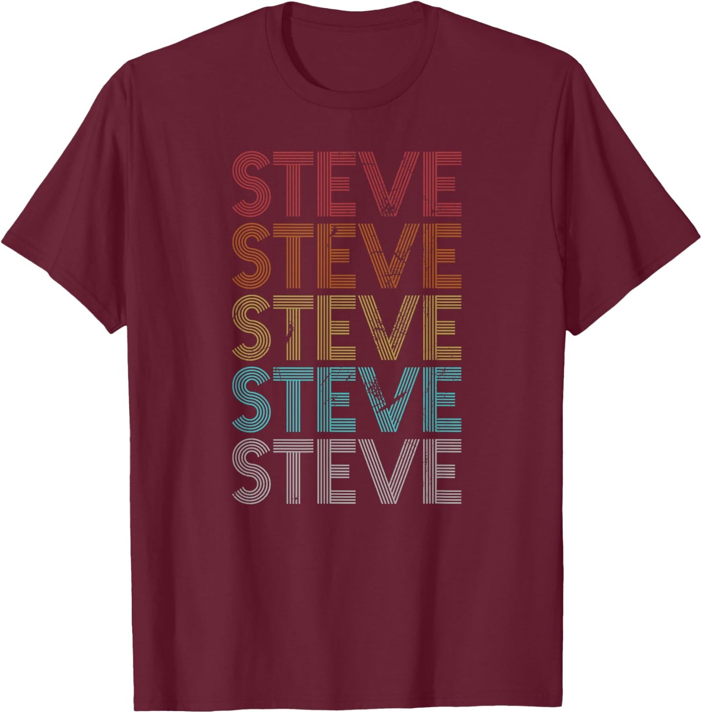 Retro Vintage STEVE T-Shirt - T-Shirt | Maroon