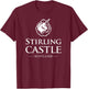 Stirling Castle Scotland White Print T-Shirt - T-Shirt | Maroon
