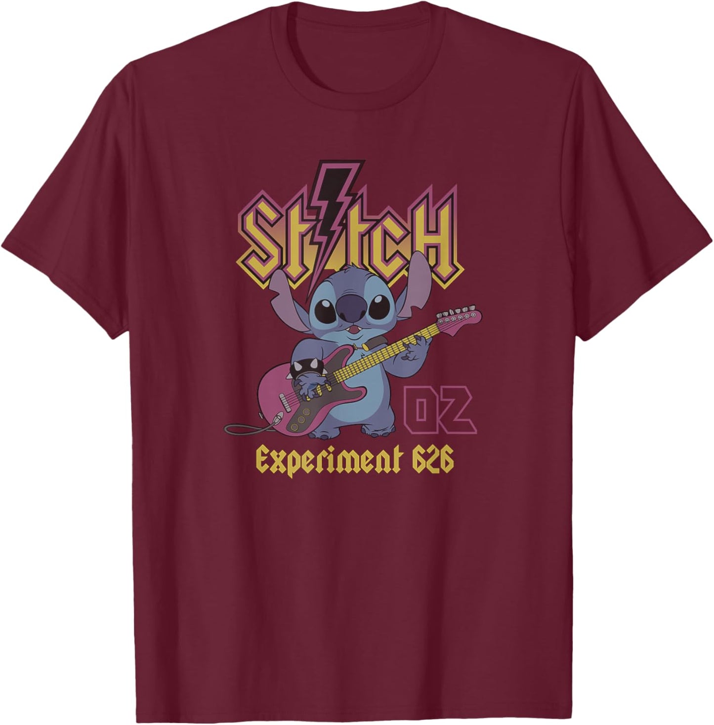 Disney Lilo & Stitch Rock Concert Experiment 626 Band T-Shirt - T-Shirt | Maroon
