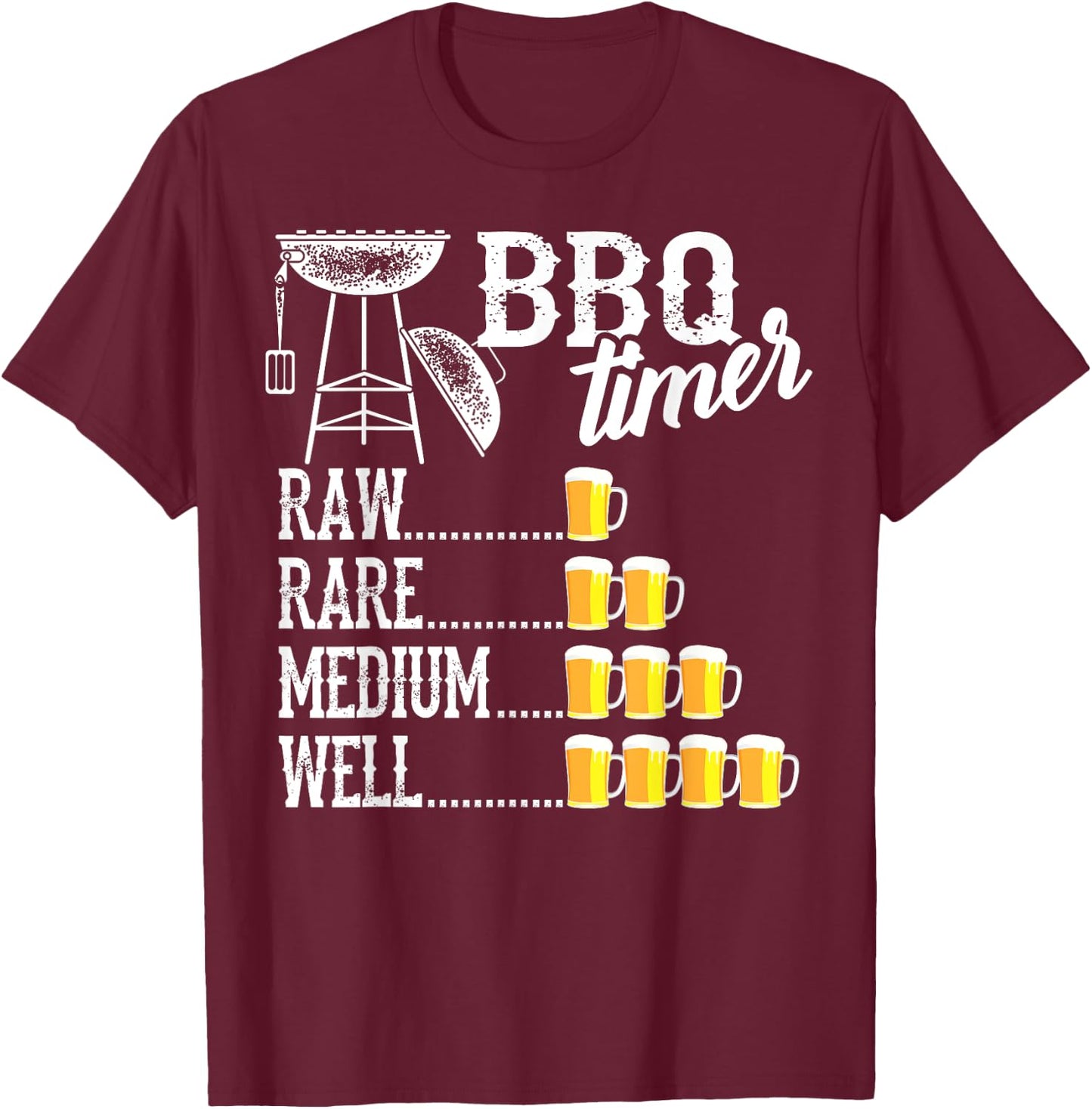 Funny BBQ Art Women Grilling Meat Smoking Barbecue T-Shirt - T-Shirt | Maroon