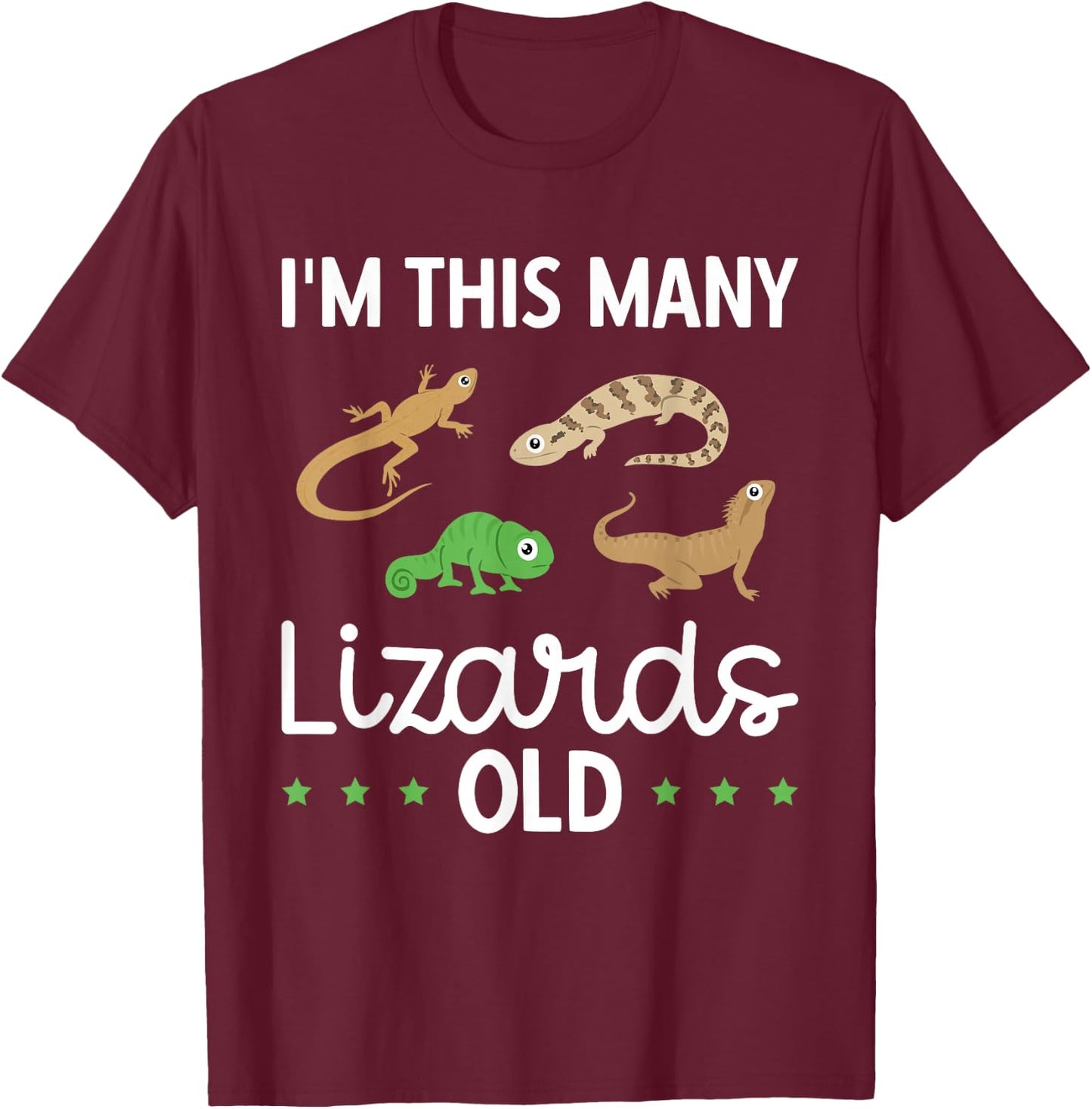 Children's Reptile Lizard Birthday T-Shirt - T-Shirt | Maroon