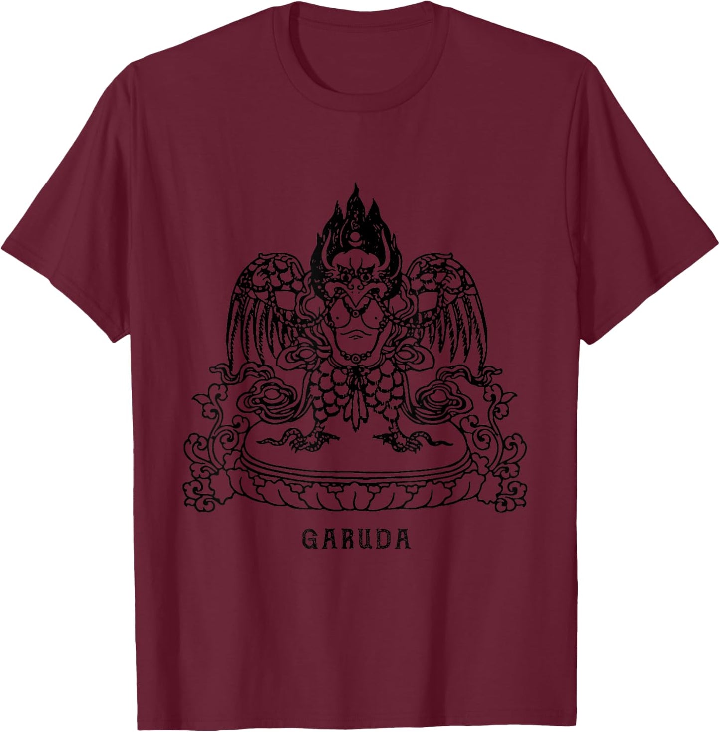Garuda Bird Tibetan Buddhism Tantra Yoga T-Shirt - T-Shirt | Maroon
