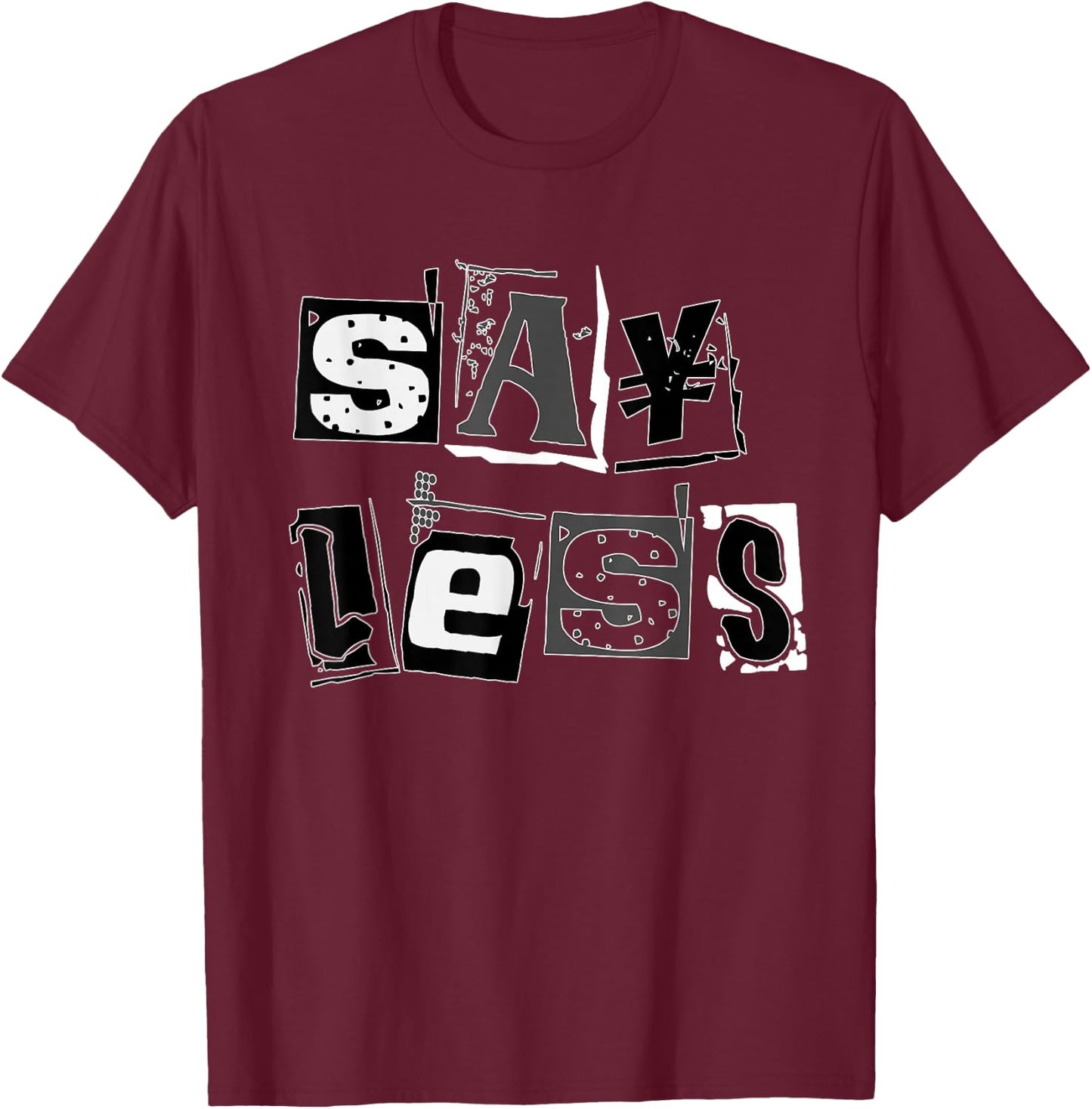 Black Say Less Black on Black Graphic T-Shirt - T-Shirt | Maroon
