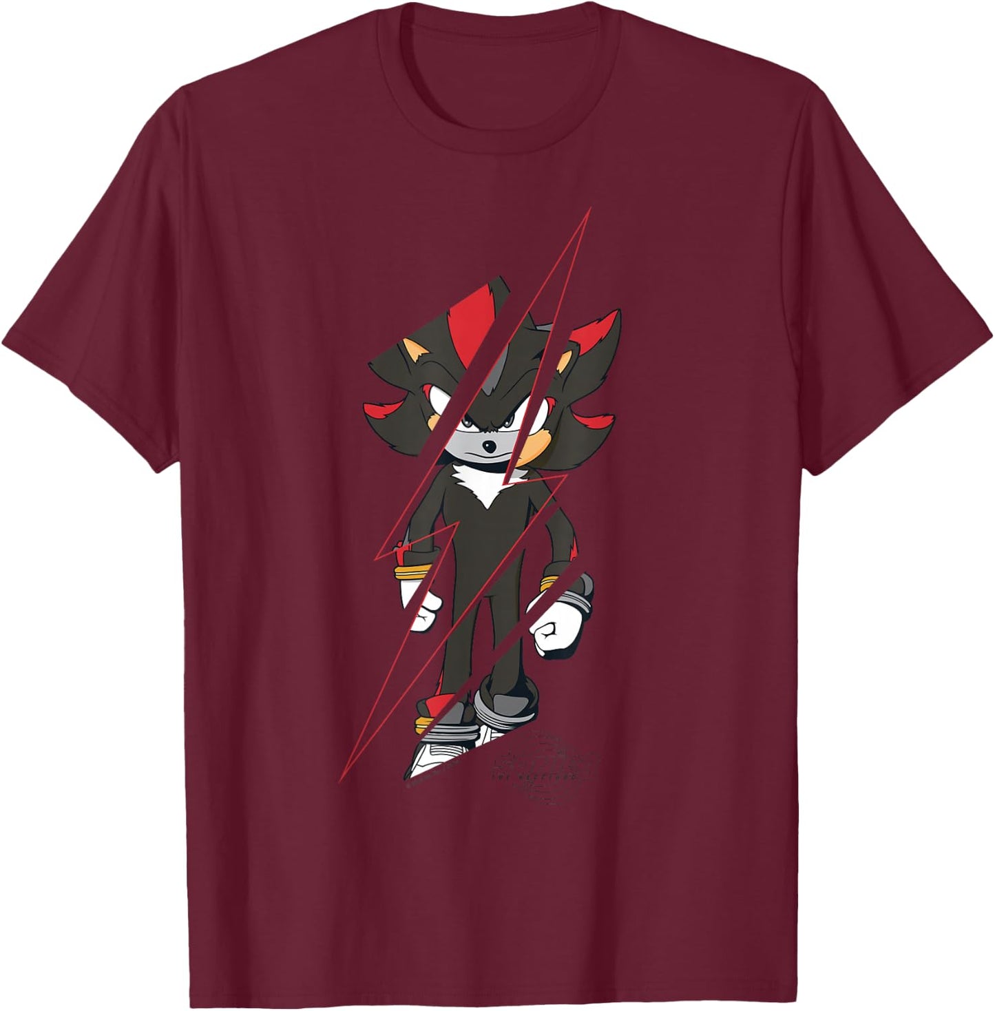 Sonic The Hedgehog 3 - Shadow Bolt T-Shirt - T-Shirt | Maroon