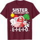 Sister Birthday Boy Old MacDonald Birthday Party Matching T-Shirt - T-Shirt | Maroon