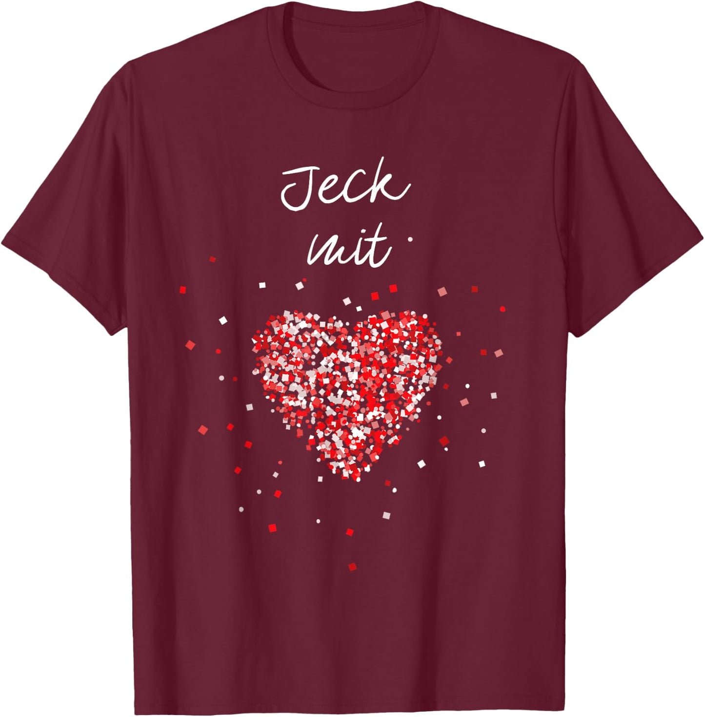 Jeck with Heart Red White Carnival Confetti Cologne Cologne , black T-Shirt - T-Shirt | Maroon