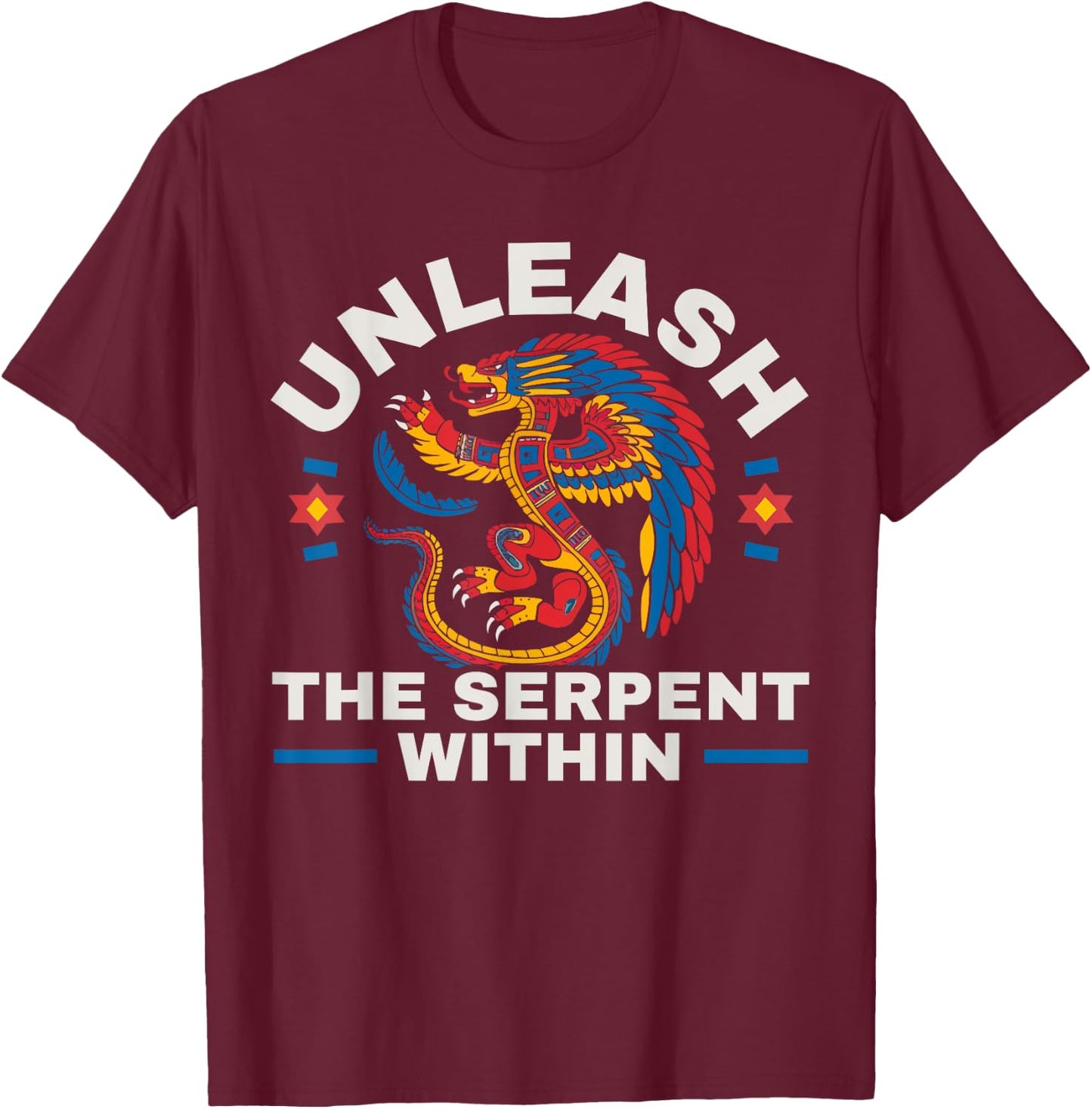Aztec God Aztec Culture Mayan Indigenous Quetzalcoatl T-Shirt - T-Shirt | Maroon