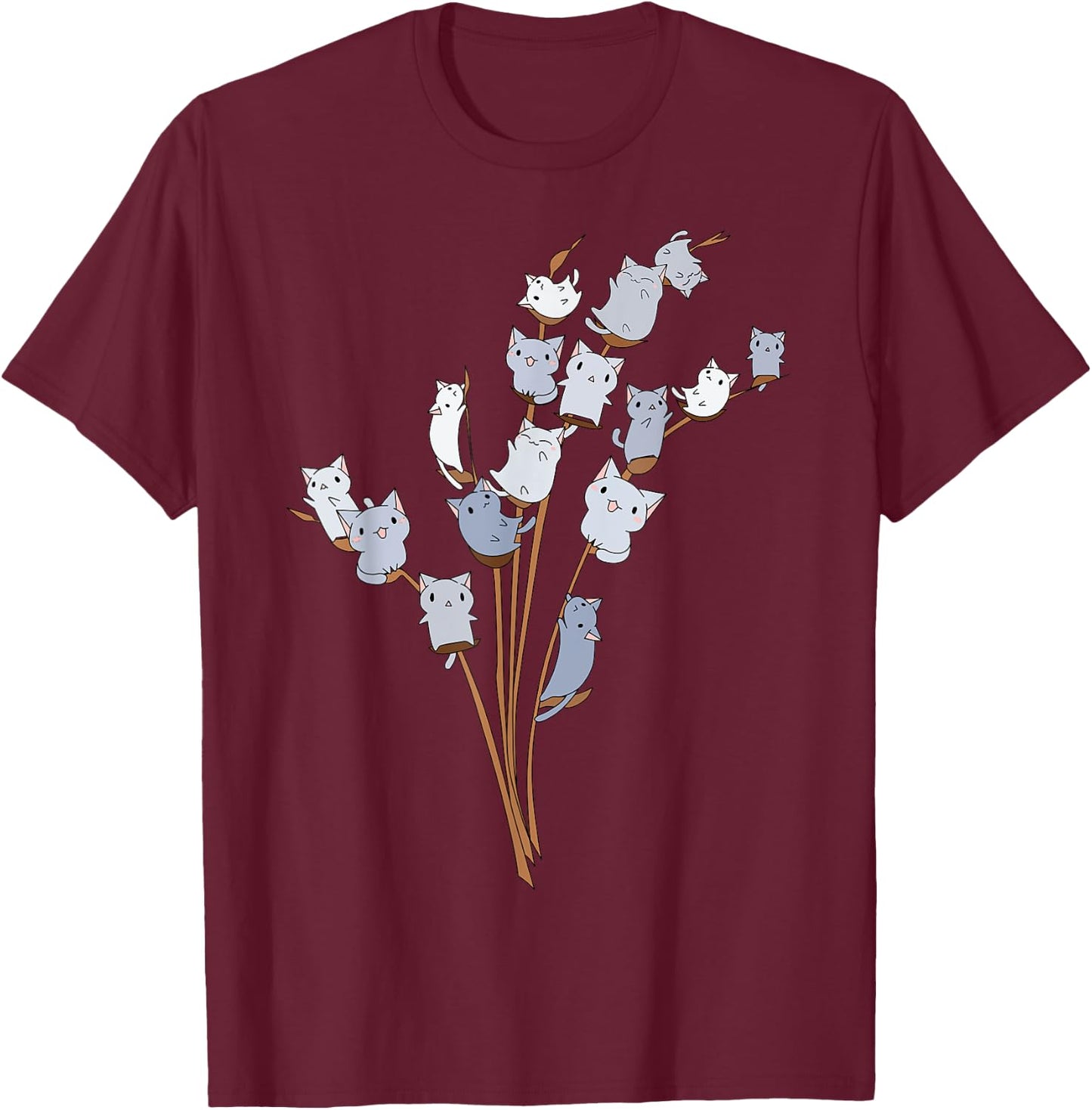 Willow Funny Cats Tree Gift Easter Party T-Shirt - T-Shirt | Maroon