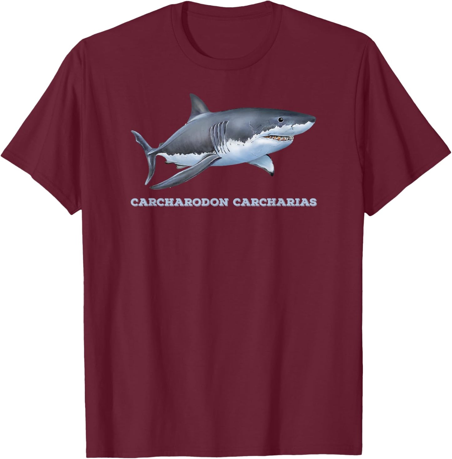 Great White Shark Shirt Men Women Adults Teens Boy Girl Gift T-Shirt - T-Shirt | Maroon