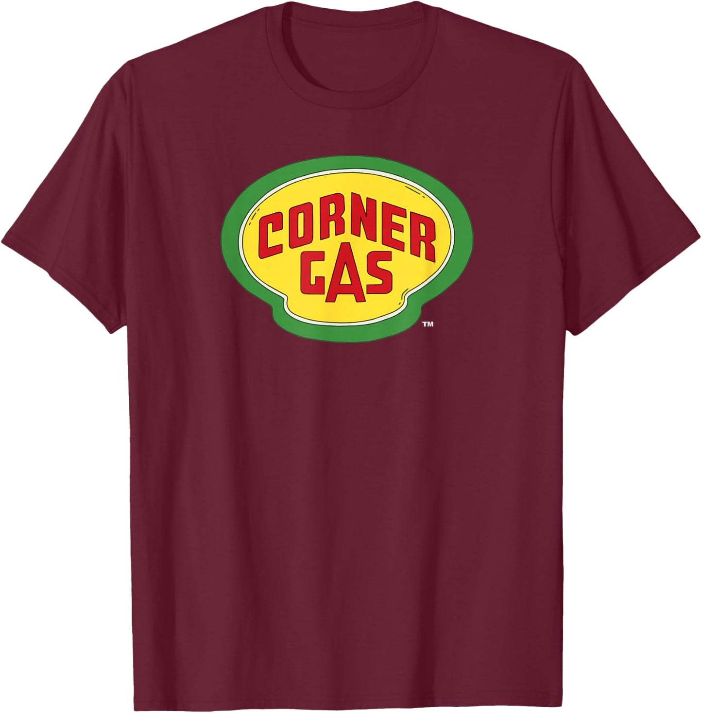 Corner Gas: Logo w/White Text Small T-Shirt - T-Shirt | Maroon