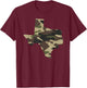 Texas Military Camo State Outline T-Shirt - T-Shirt | Maroon
