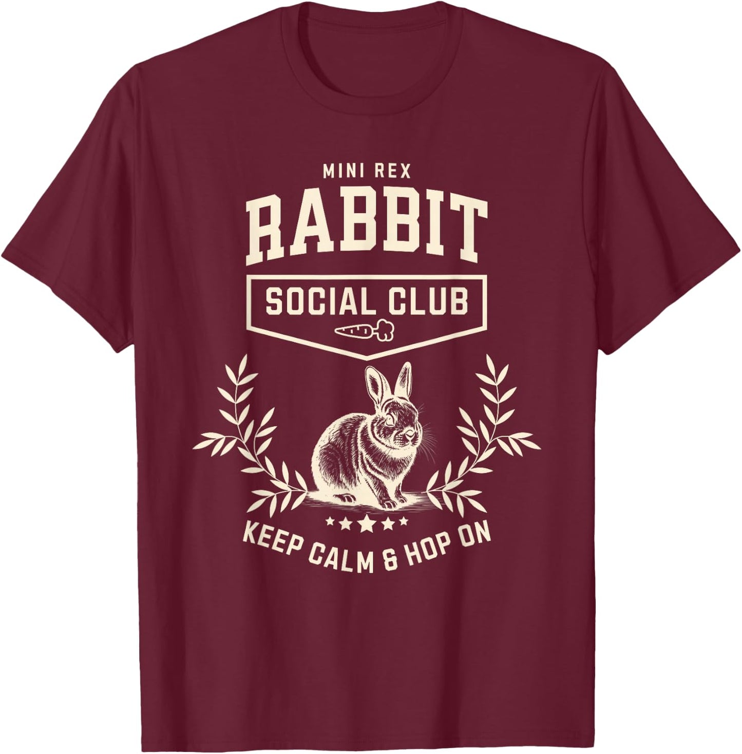 Mini Rex Rabbit Social Club T-Shirt - T-Shirt | Maroon