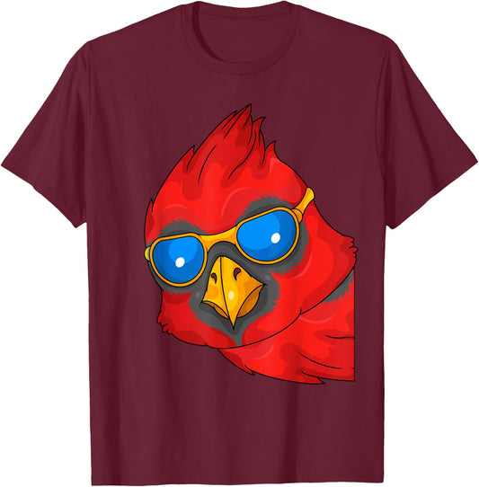 Northern Cardinal Bird Lover Men Bird Watching Cardinal T-Shirt - T-Shirt | Maroon