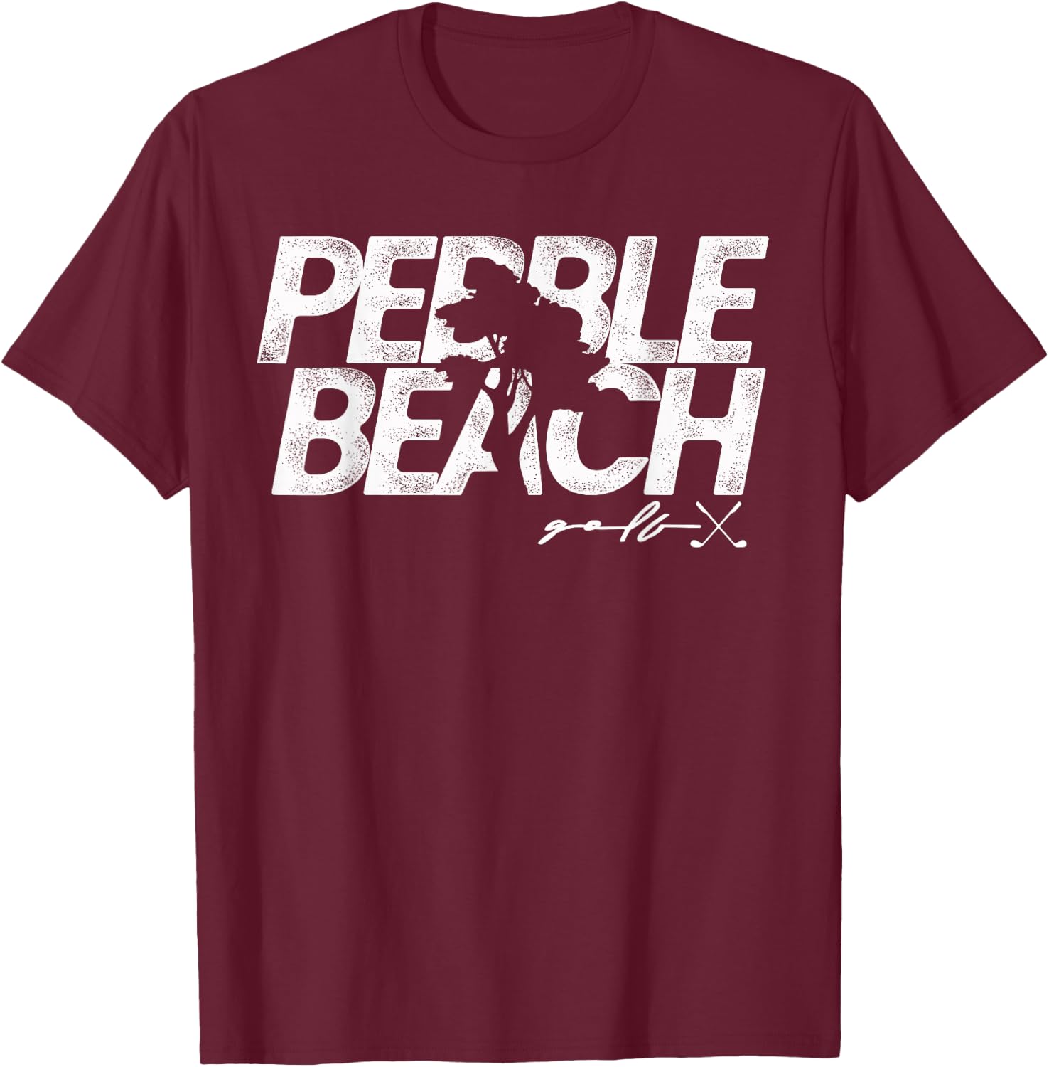 Pebble Beach Golf | Cypress Tree T-Shirt - T-Shirt | Maroon