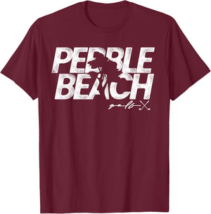 Pebble Beach Golf | Cypress Tree T-Shirt - T-Shirt | Maroon