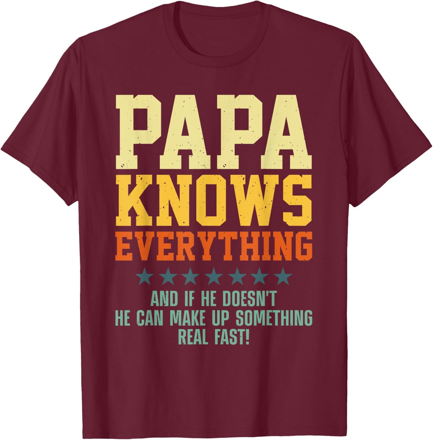 Best Papa Art For Grandpa From Grandkids Father's Day Papa T-Shirt - T-Shirt | Maroon