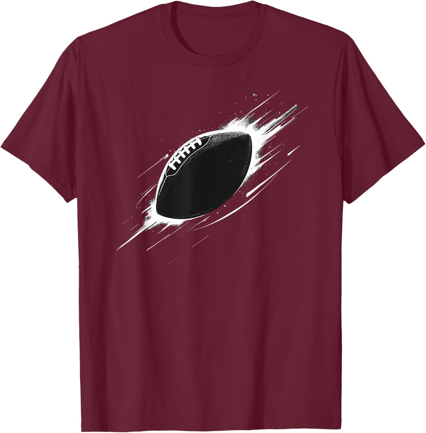 American Football Minimal Football Graphic , black T-Shirt - T-Shirt | Maroon