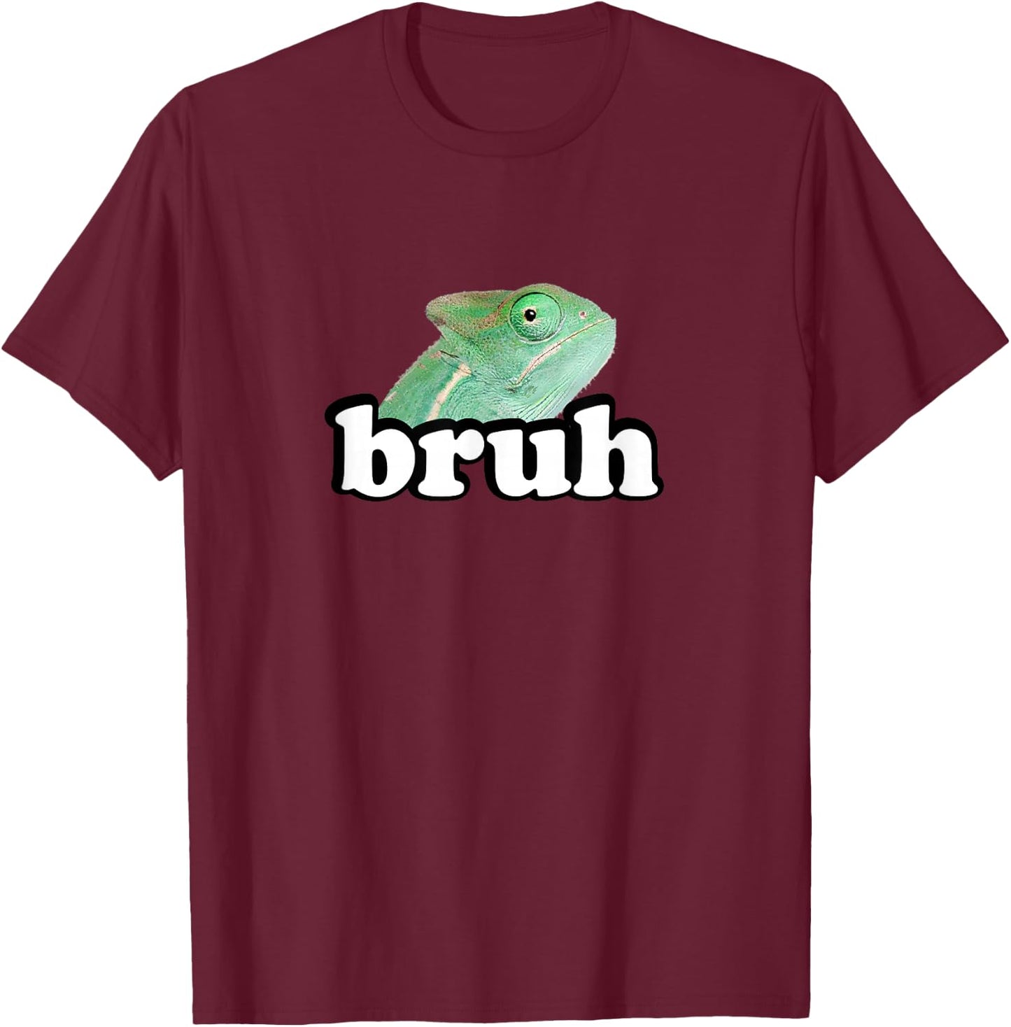 Cute Kids Boys Girls Bruh Reptile Veiled Chameleon Lover T-Shirt - T-Shirt | Maroon