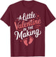 Little Valentine In The Making Cute Pregnancy Announcement T-Shirt - T-Shirt | Maroon