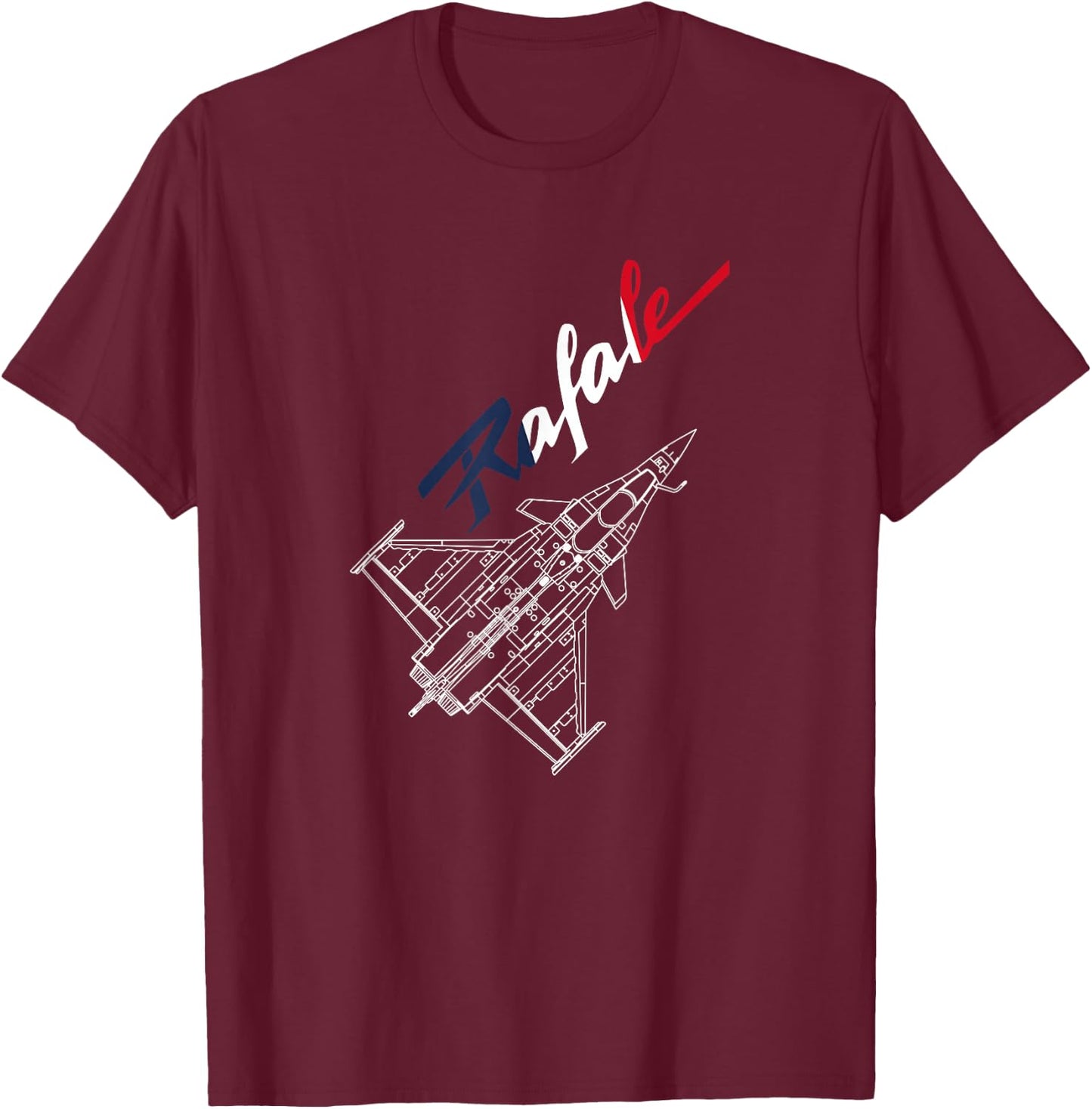 Dassault Rafale French Flag , Black, S T-Shirt - T-Shirt | Maroon