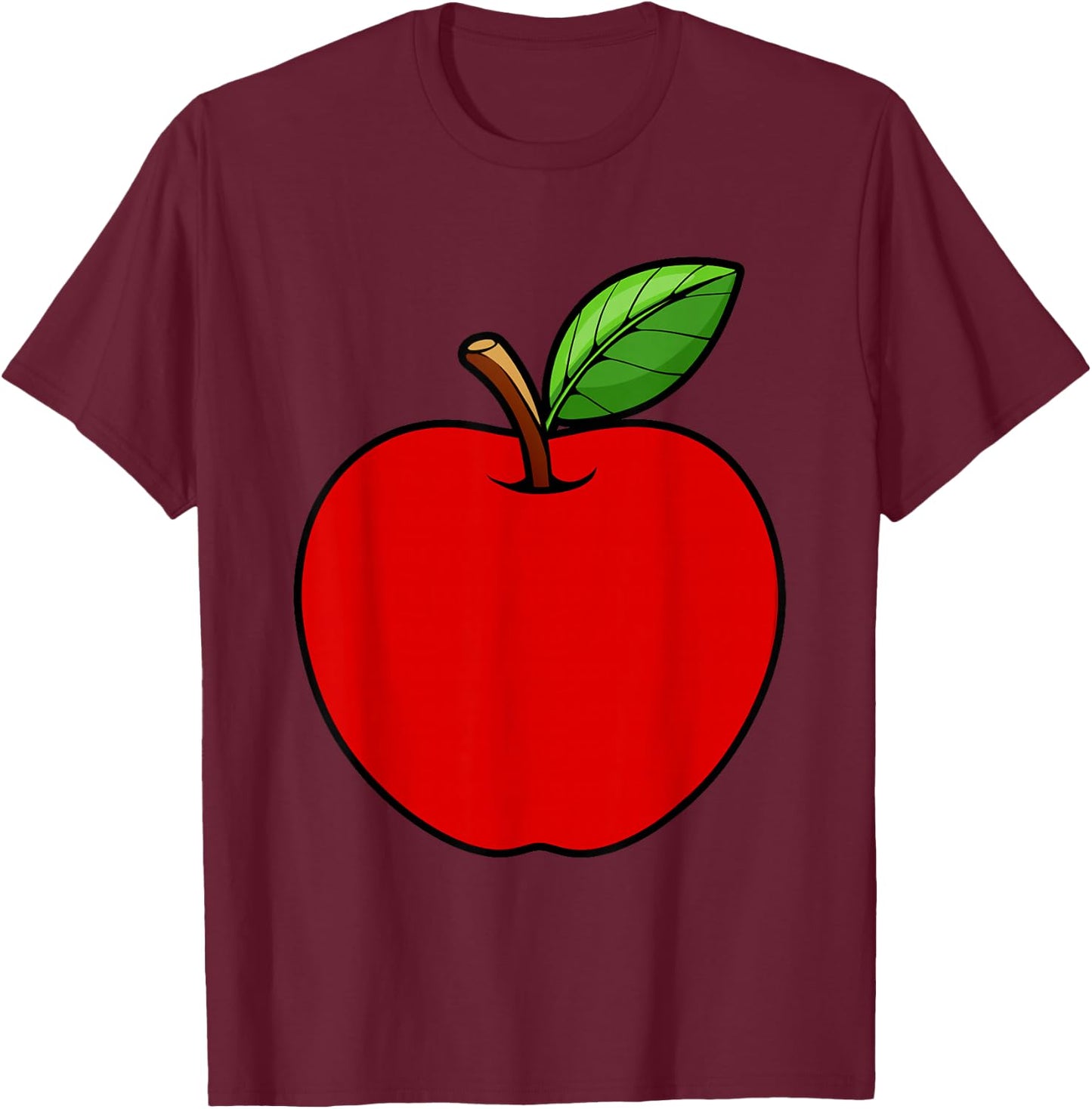 Cute Red Apple Design Women Kids Adult Apple Fruit T-Shirt - T-Shirt | Maroon