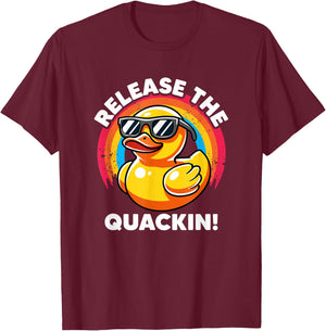 Release The Quackin I Love Duck Lovers Funny Yellow Duck T-Shirt - T-Shirt | Maroon
