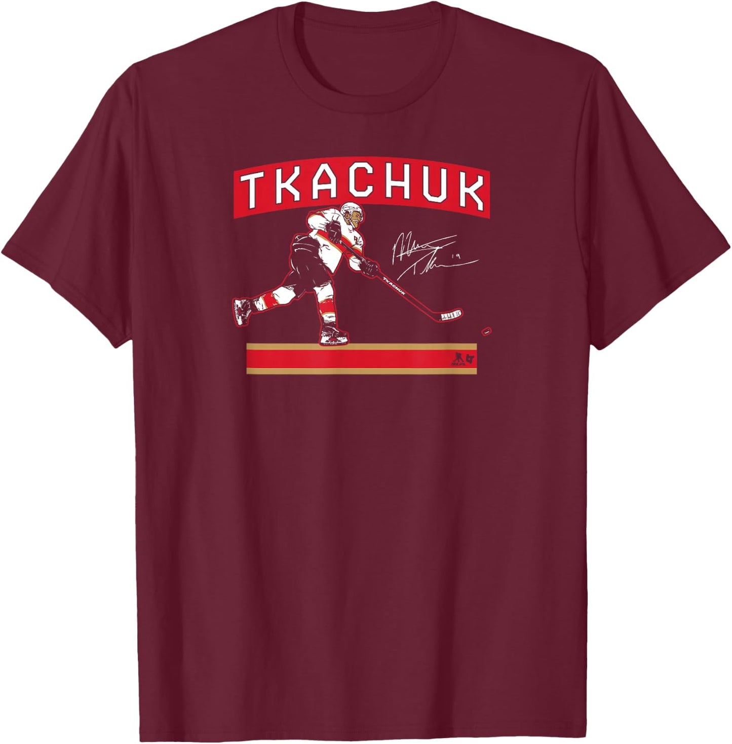 Matthew Tkachuk: Slap Shot Star - Florida Hockey - NHLPA T-Shirt - T-Shirt | Maroon