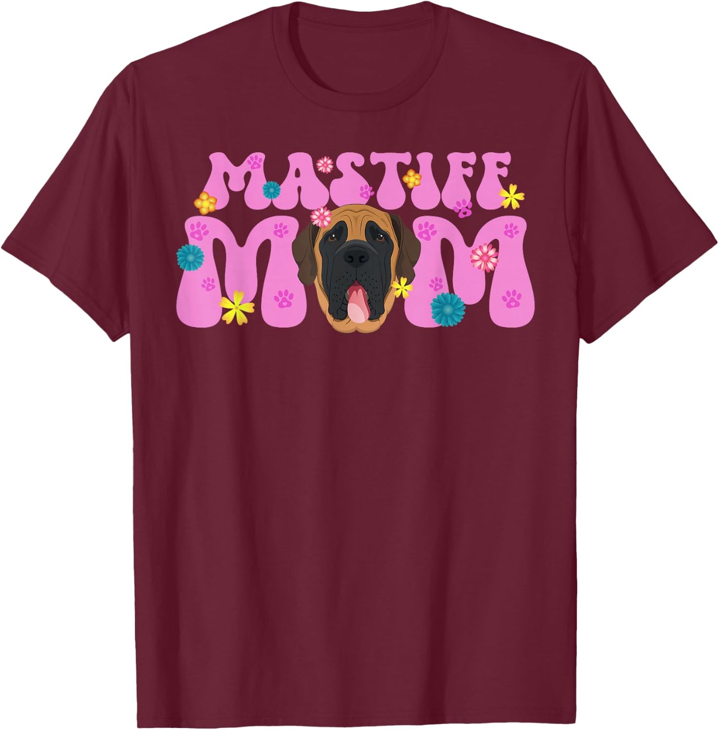 English Mastiff Mom Cute English Mastiff Owner T-Shirt - T-Shirt | Maroon