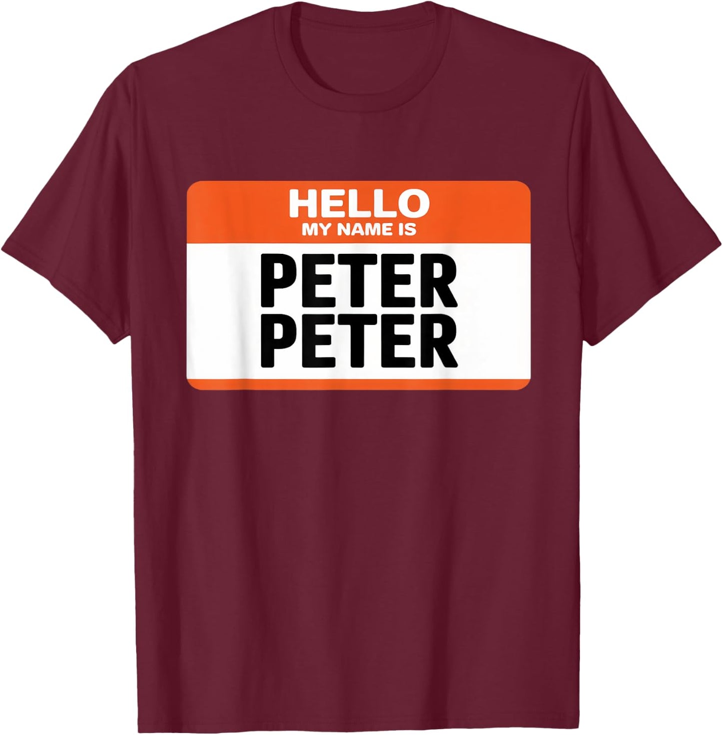 Peter Pumpkin Eater Couples Halloween Name Tag Costume T-Shirt - T-Shirt | Maroon