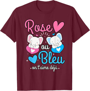 Baby shower surprise gender reveal baby sex announcement , Black, S T-Shirt - T-Shirt | Maroon