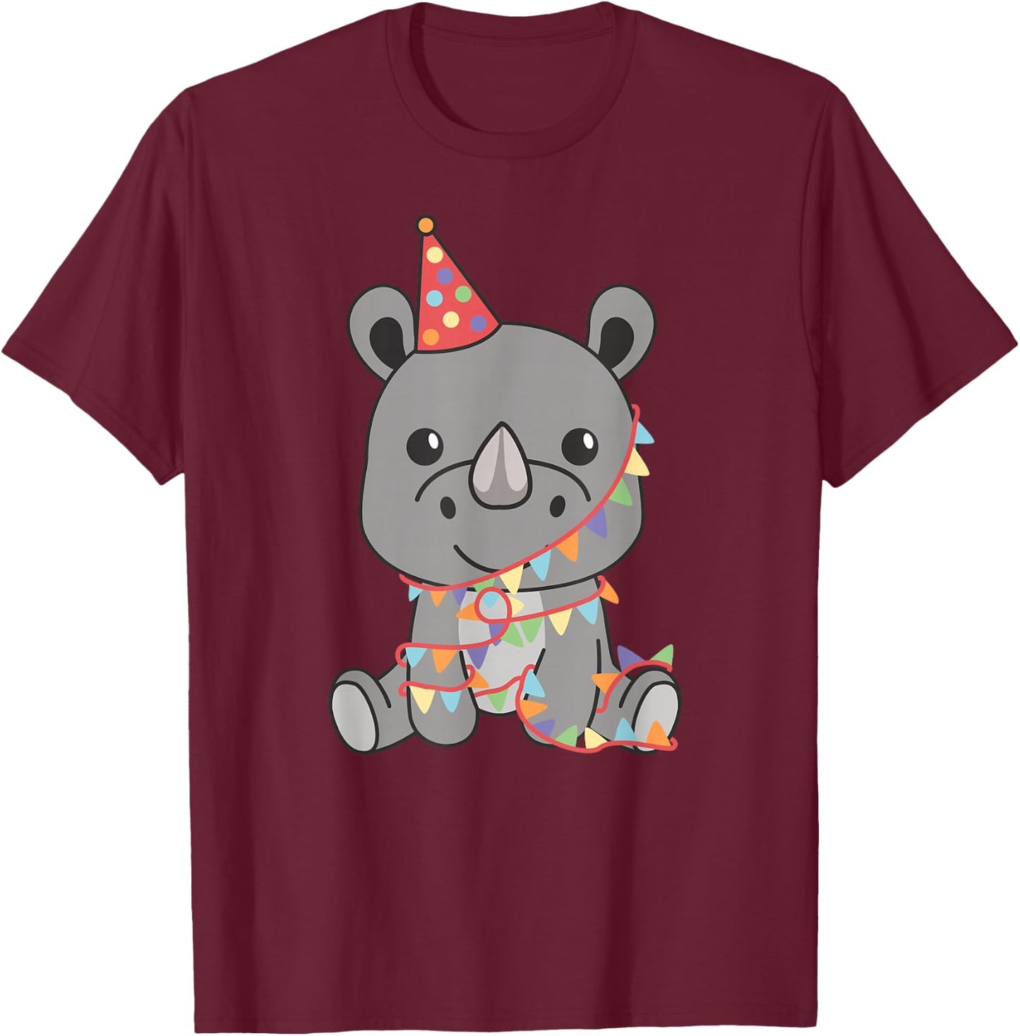 Rhinoceros for Birthday for Children a Birthday Rhino T-Shirt - T-Shirt | Maroon