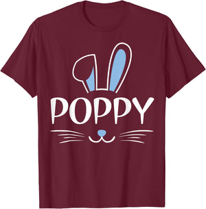 Poppy Bunny Face Family Father's Day Easter T-Shirt - T-Shirt | Maroon