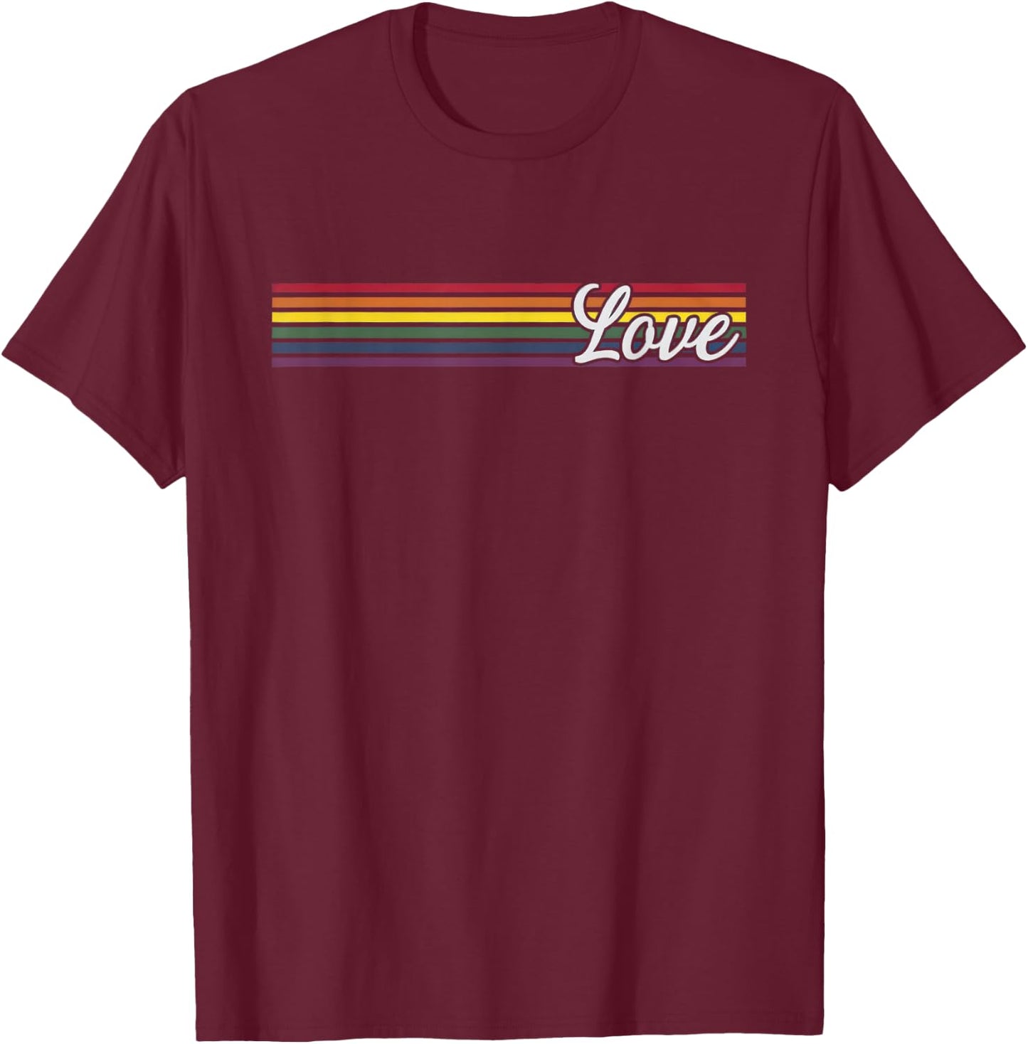 LGBT Pride Flag Rainbow Lesbian Transgender Homo T-Shirt - T-Shirt | Maroon
