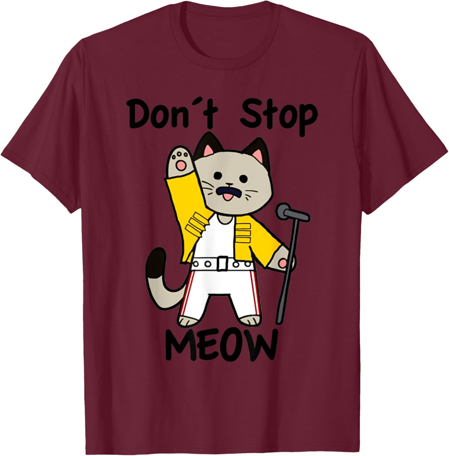 Vintage Funny Quote Dont Stop Meow Retro Cat Meme Lover T-Shirt - T-Shirt | Maroon