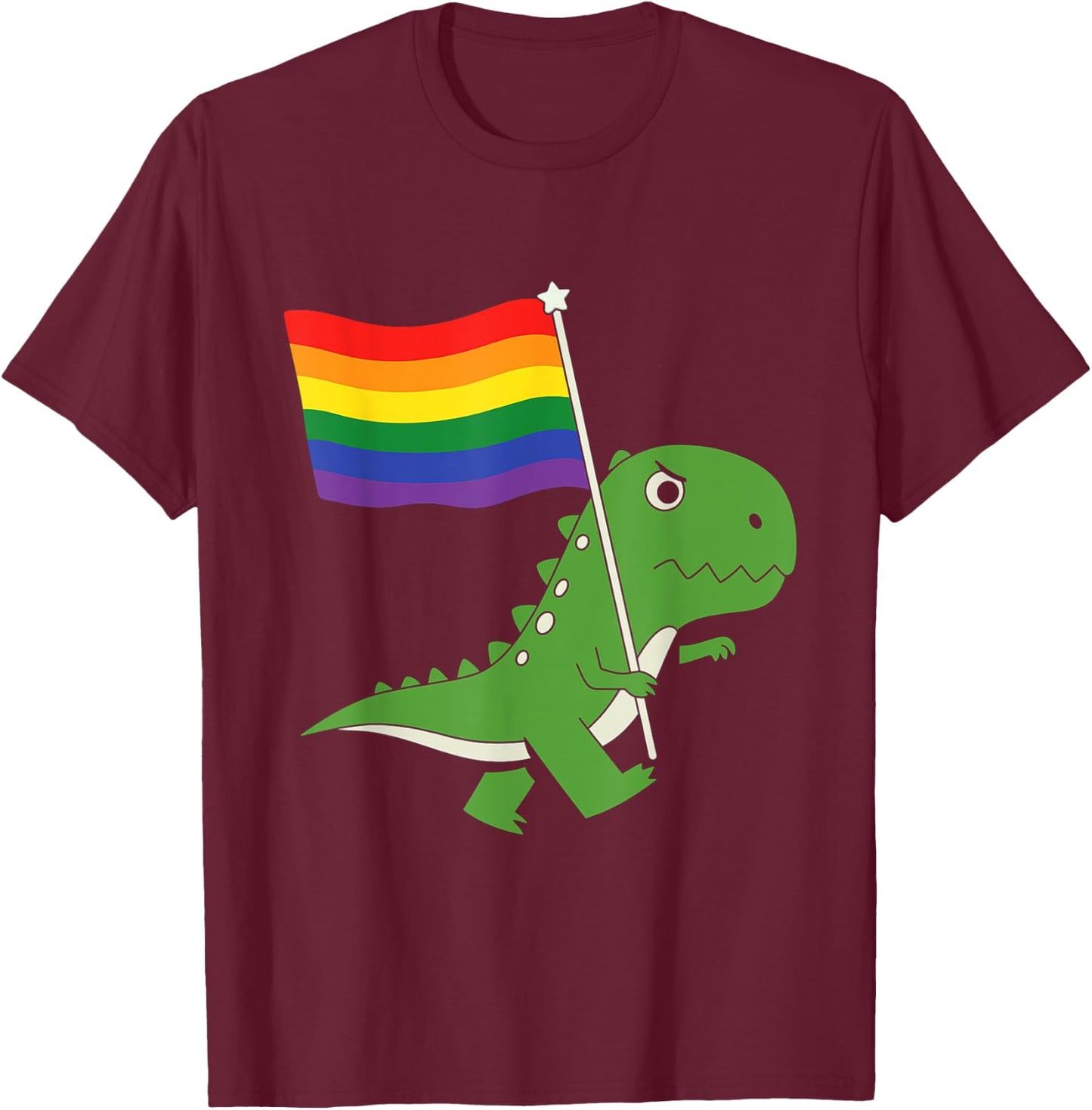 Dinosaurier LGBT Regenbogen Flagge Pride Month Gay Lesben Junge Kinder T-Shirt - T-Shirt | Maroon
