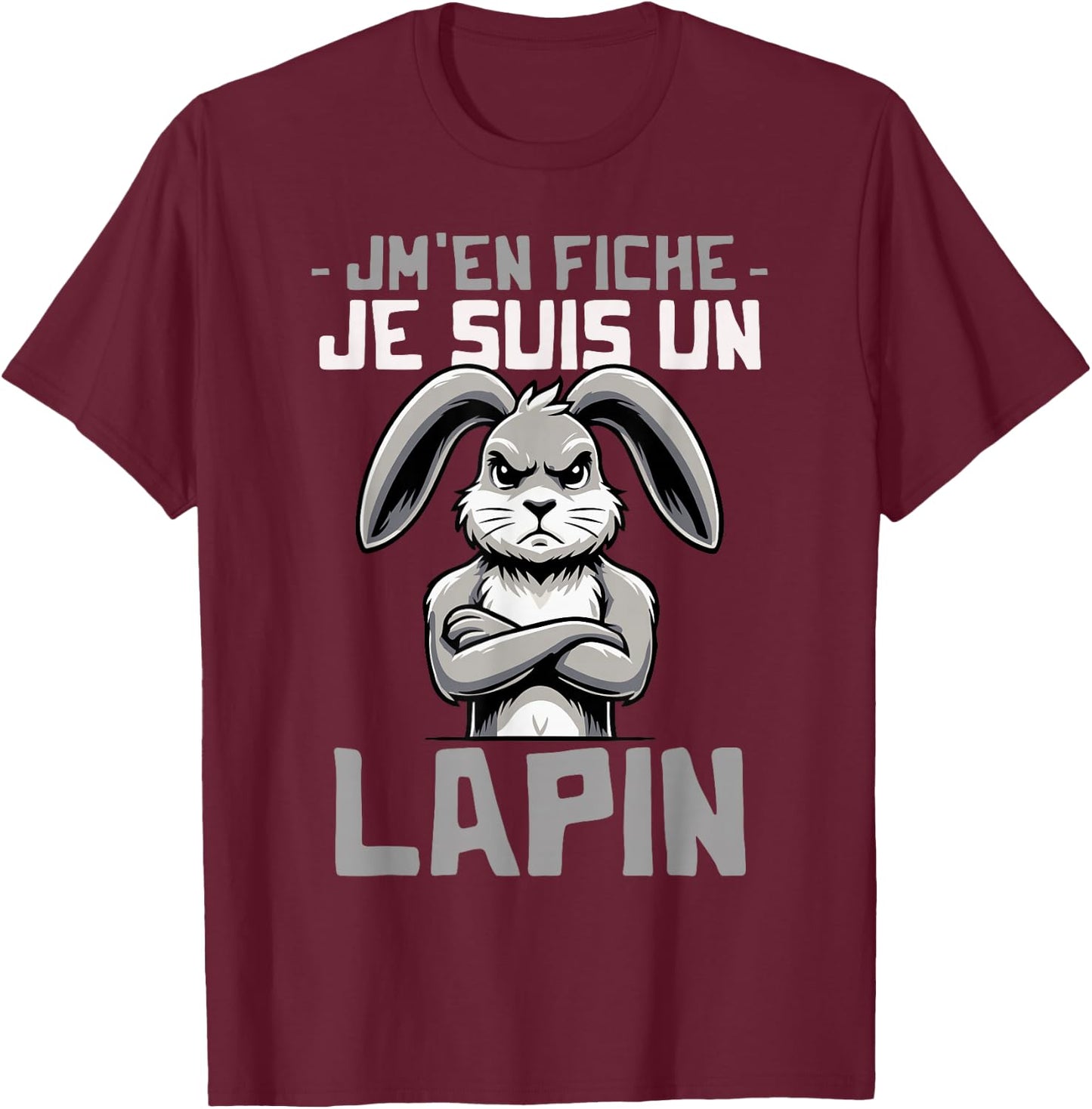 Funny Quote Rabbit Funny Funny Rabbit Design , Black, S T-Shirt - T-Shirt | Maroon