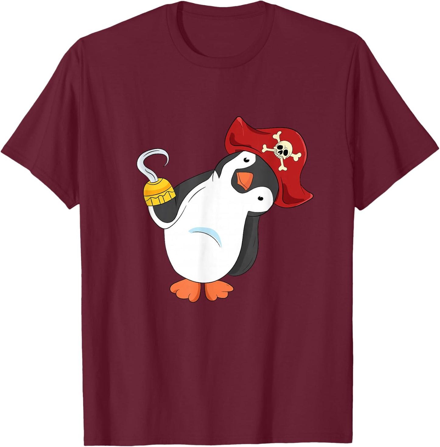 Penguin Pirate Zookeeper Boy Girl Zoo Animal Penguin T-Shirt - T-Shirt | Maroon